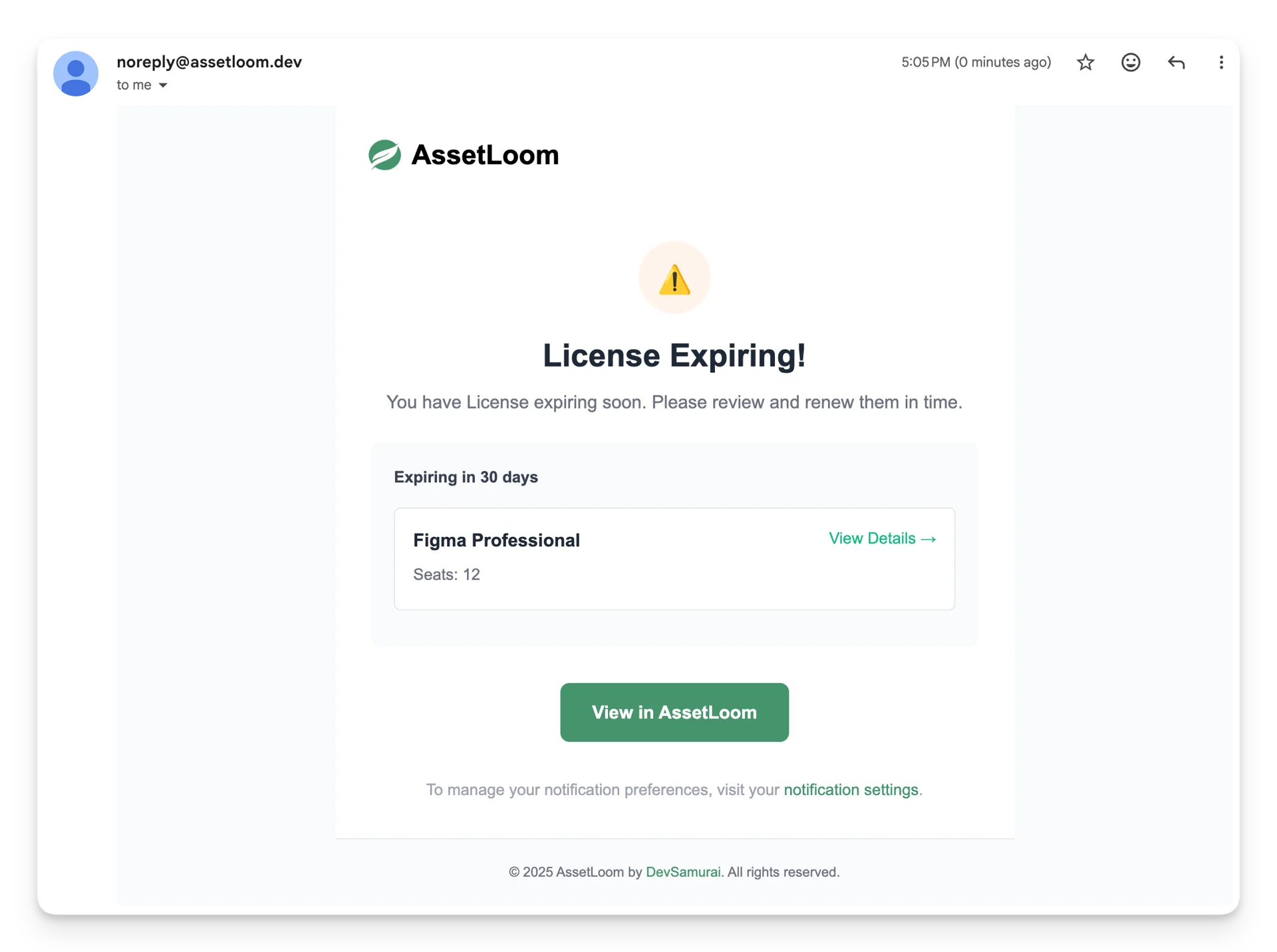 License Expiration Notification License Expiration Notification