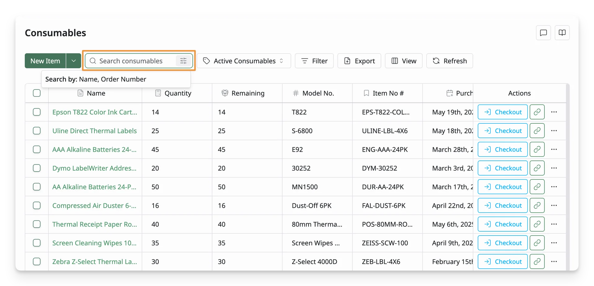 Search Consumables Search Consumables