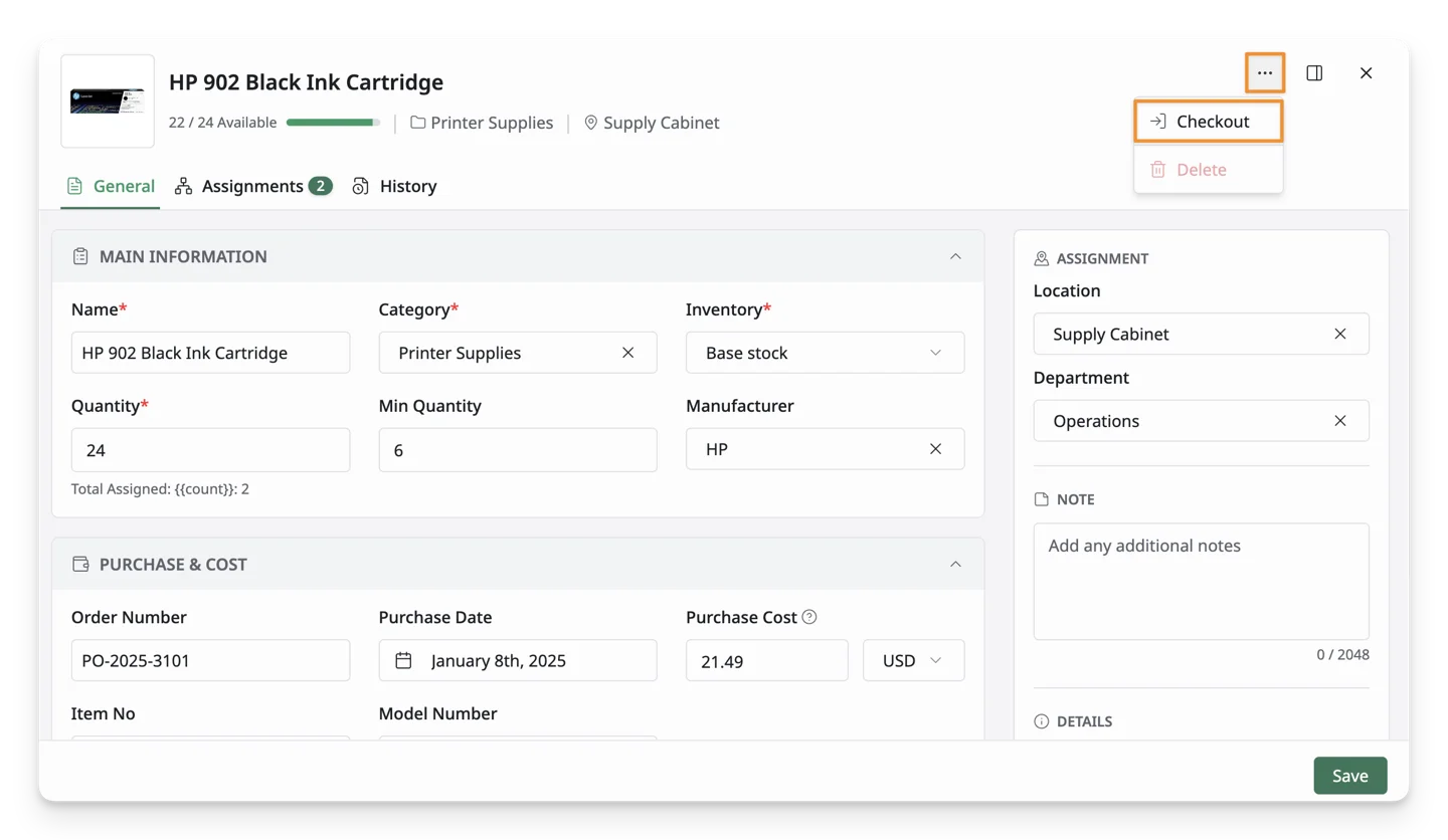 Checkout at Consumable Detail Screen Checkout at Consumable Detail Screen