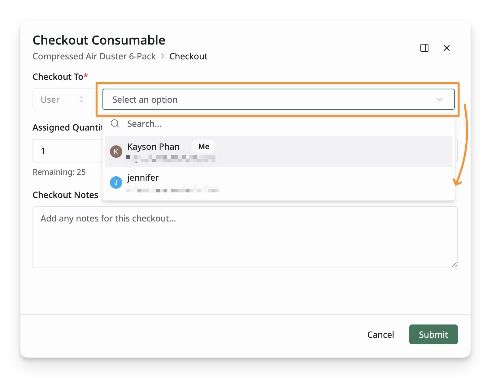 Checkout Consumables To Checkout Consumables To
