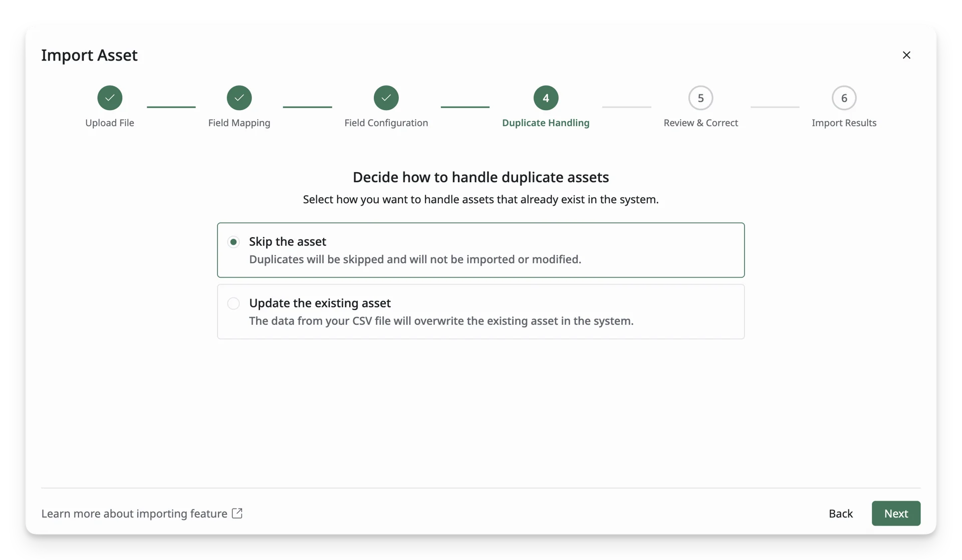 Asset Duplicate Handling Asset Duplicate Handling