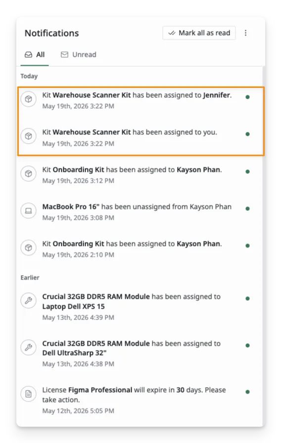 Kit Checkout Notification Kit Checkout Notification