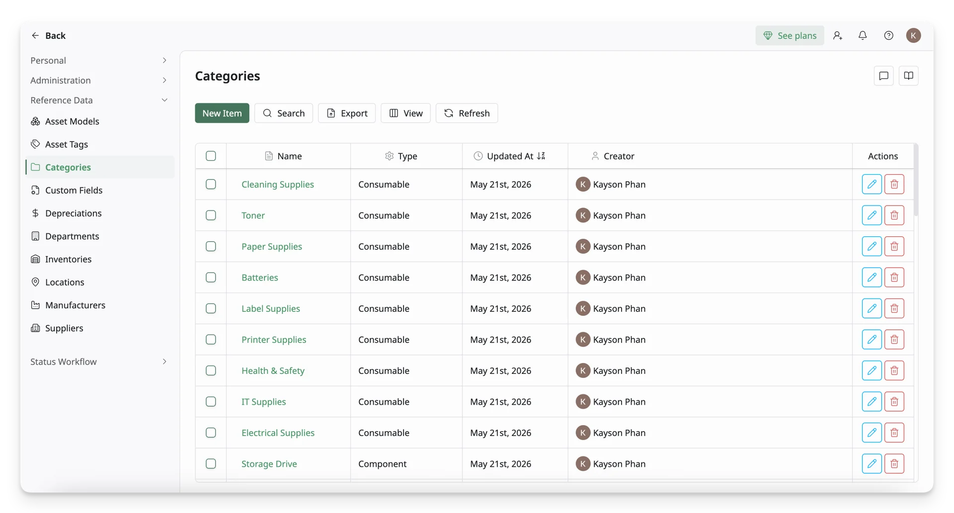 Category List