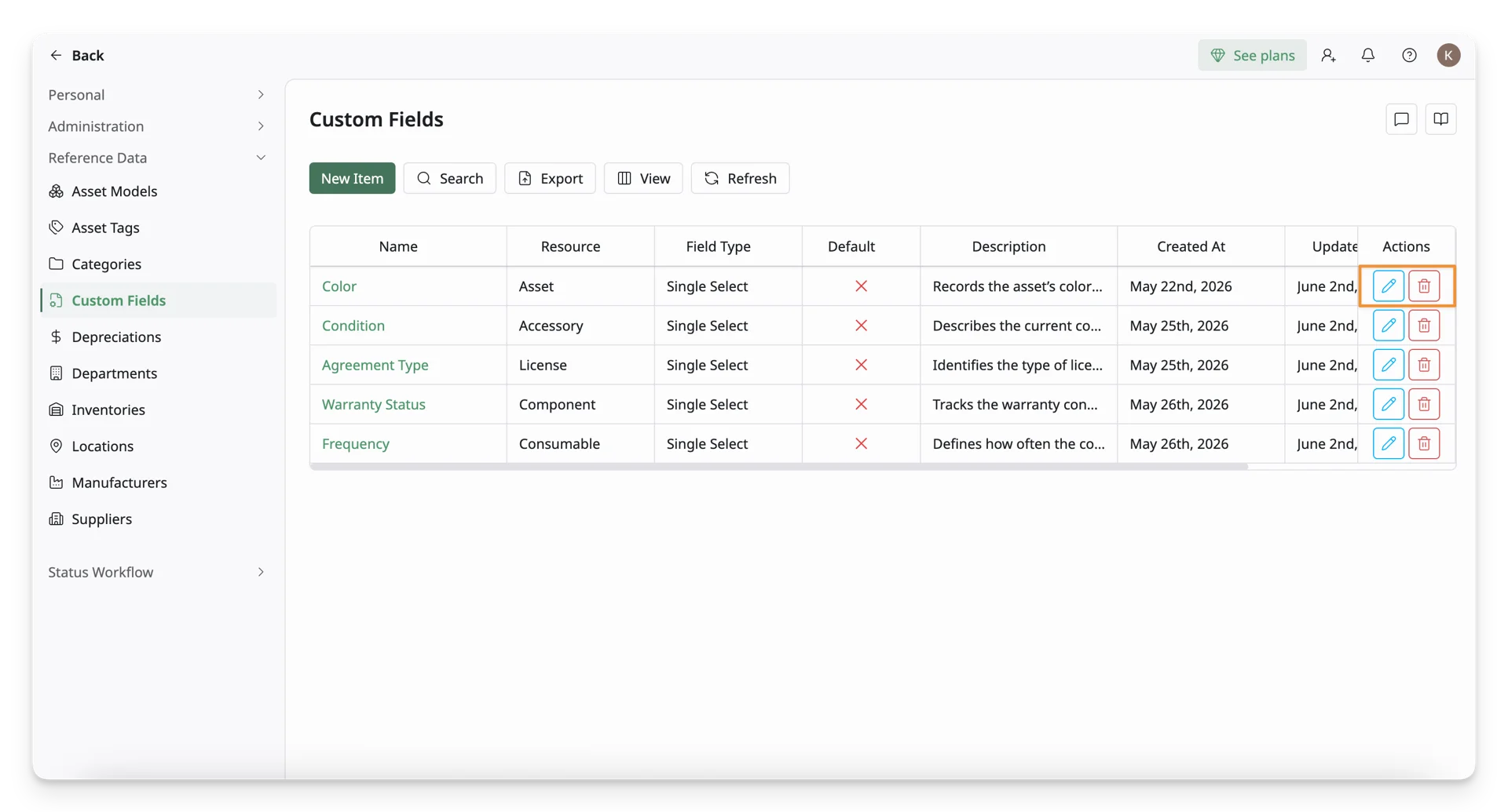 Actions With Custom Field List