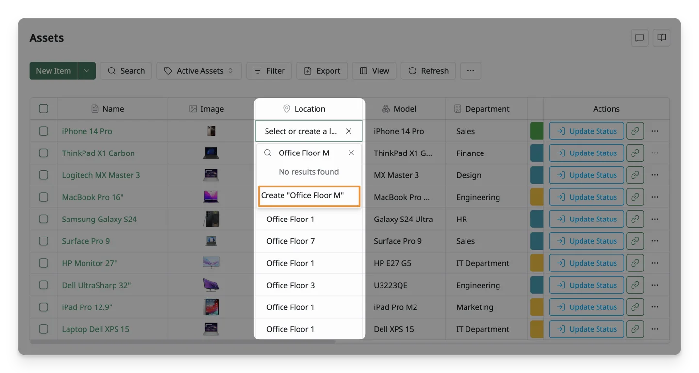 Create Locations in Resource Lists
