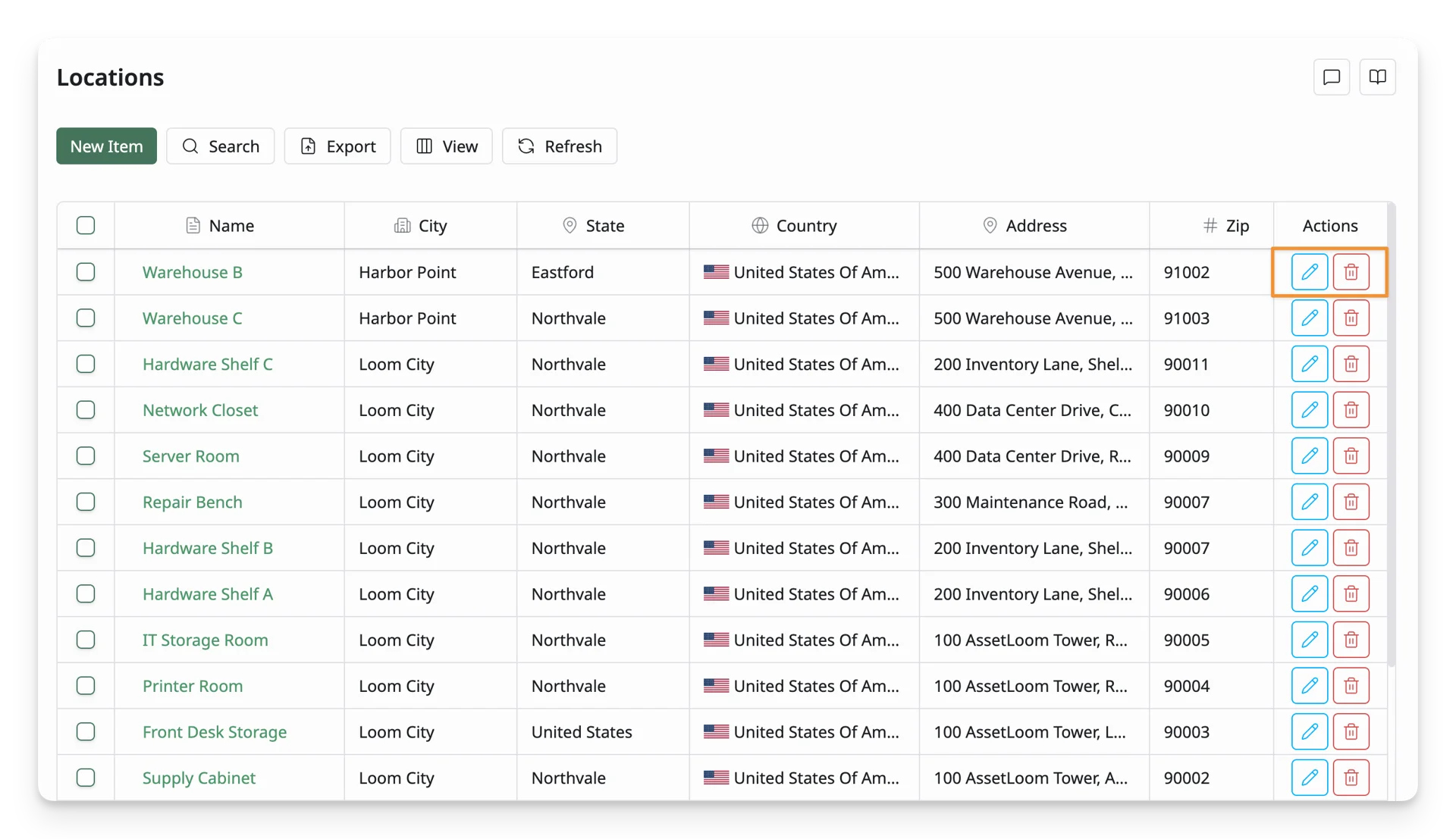 Actions With Location List
