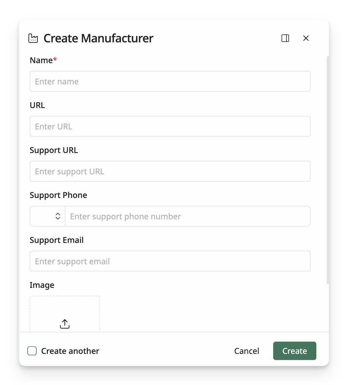 Manufacturer Form
