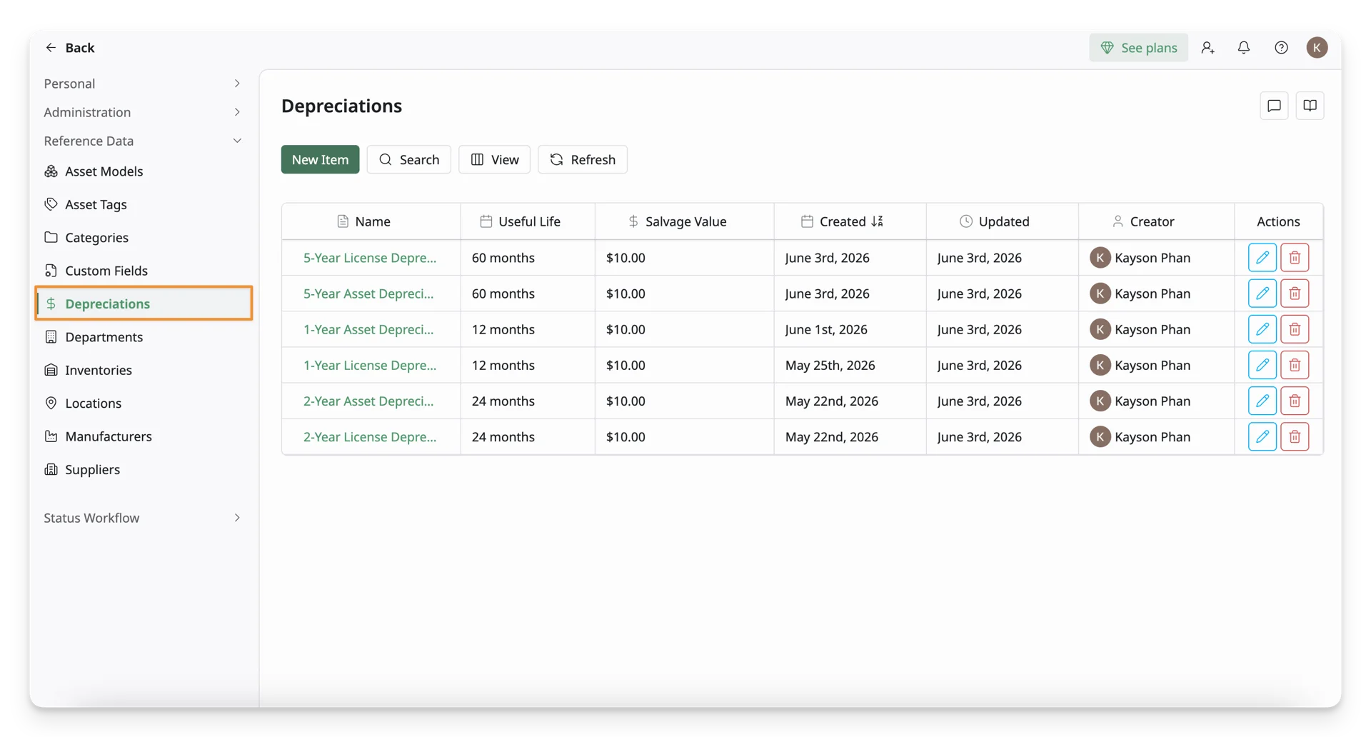Navigate To The Depreciation Screen 02