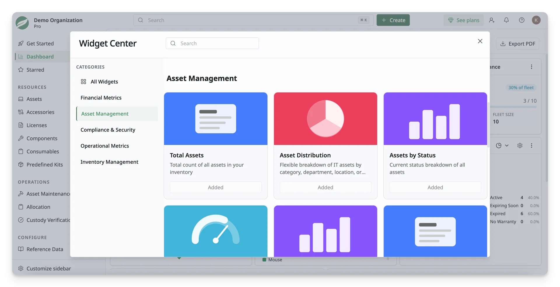 Widget Center