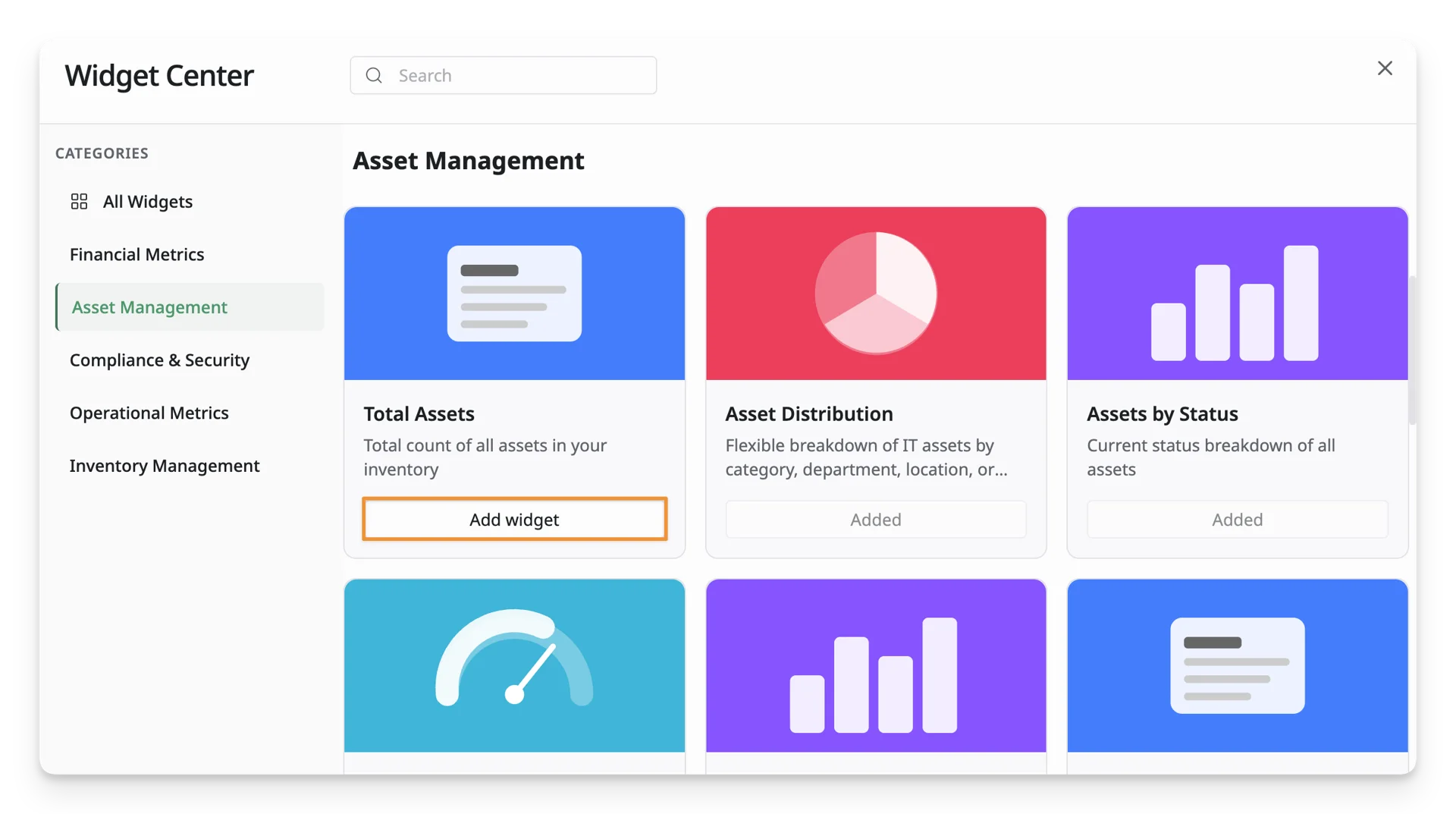 Widget Center