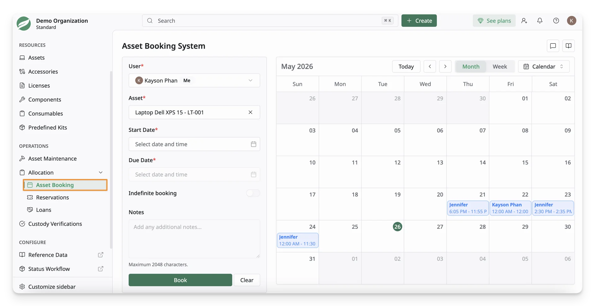 Asset Booking System