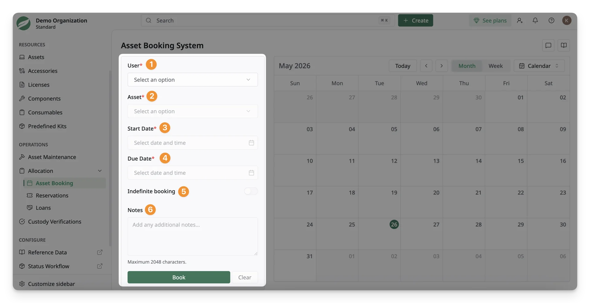 The Booking Form