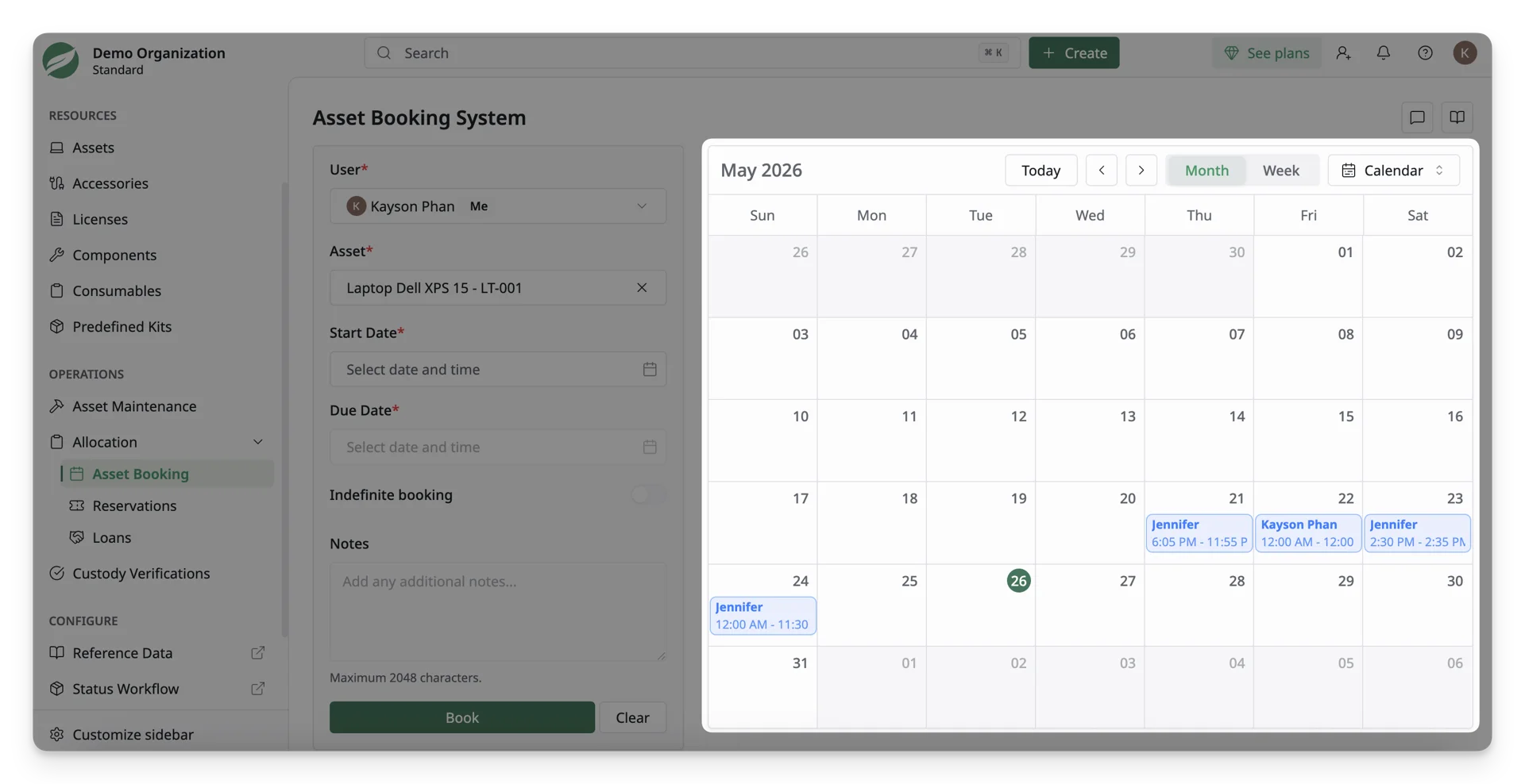 The Booking Calendar