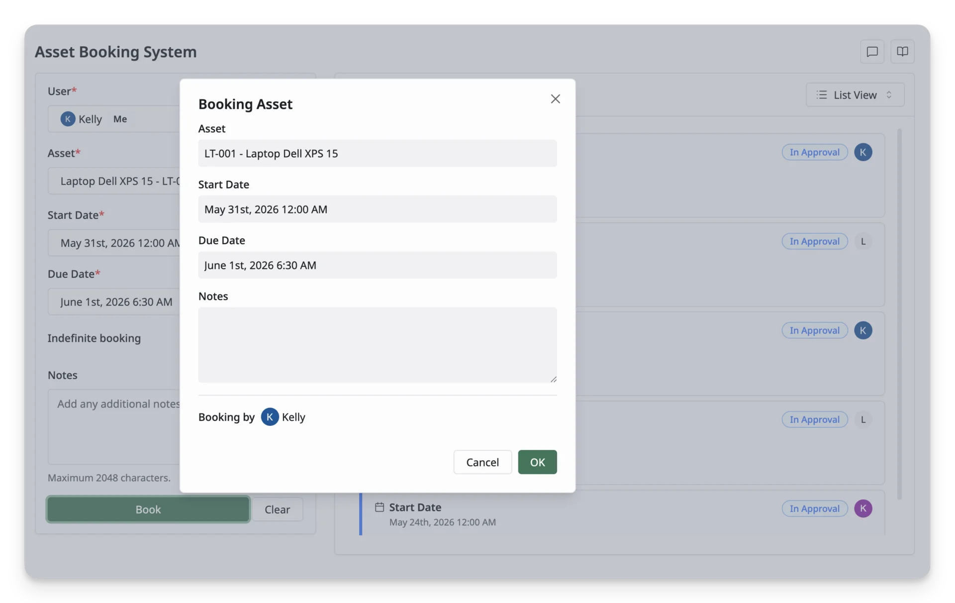 Finish the Booking Request