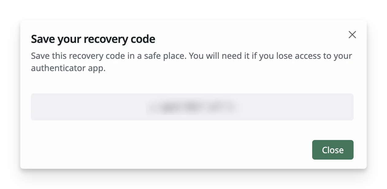 Recovery Code