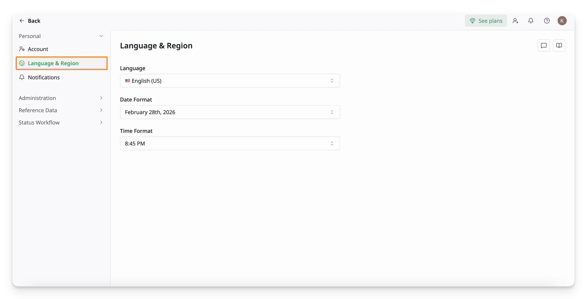 Access Language & Region Information 02