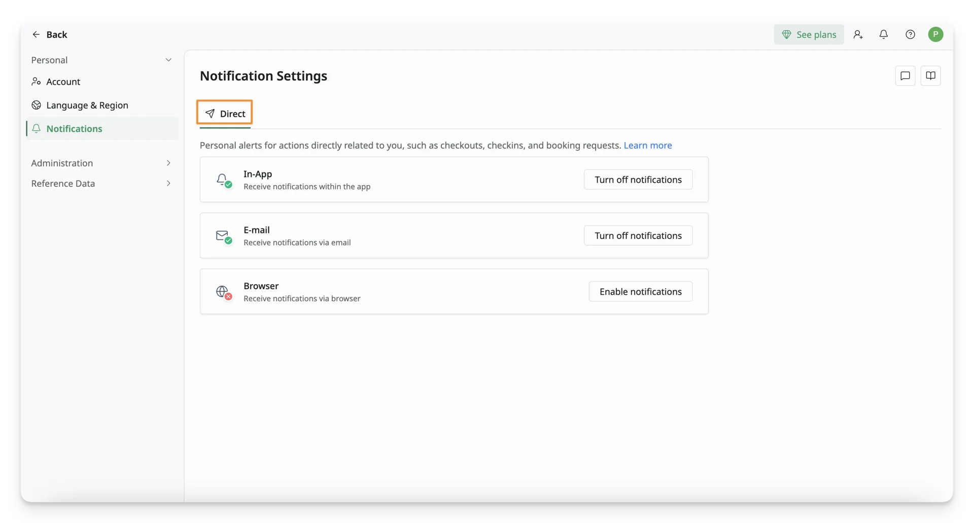 Manage Notifications as a User