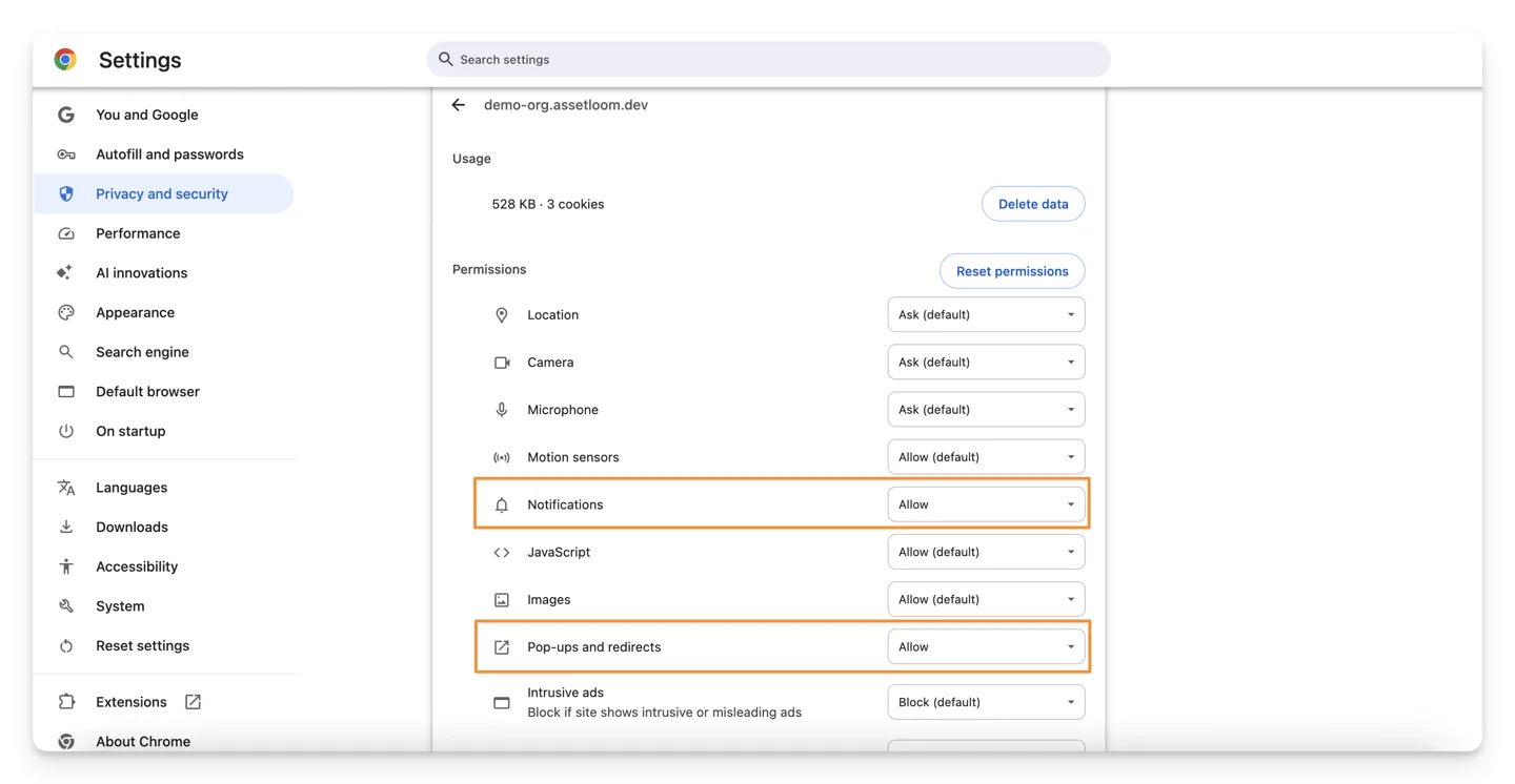 Browser notification settings 04