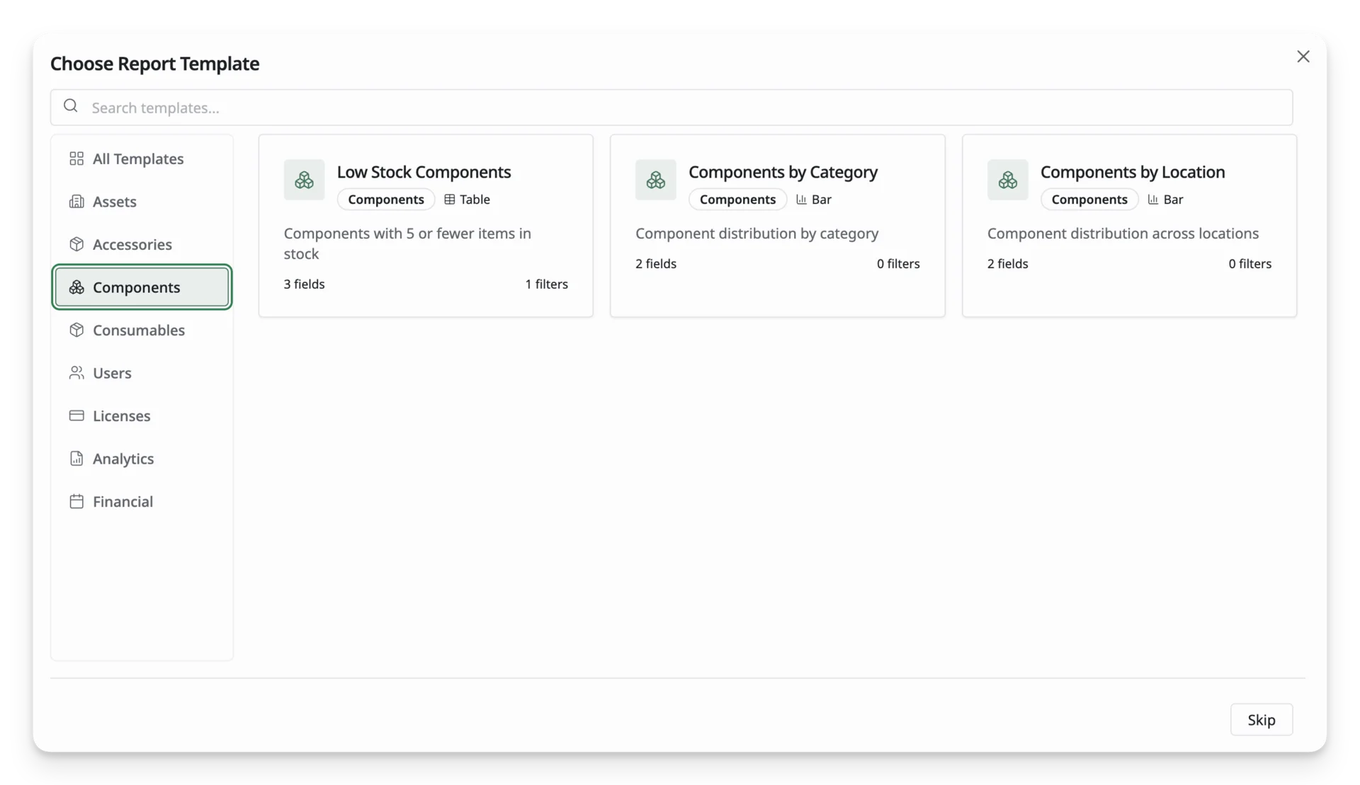 Components templates