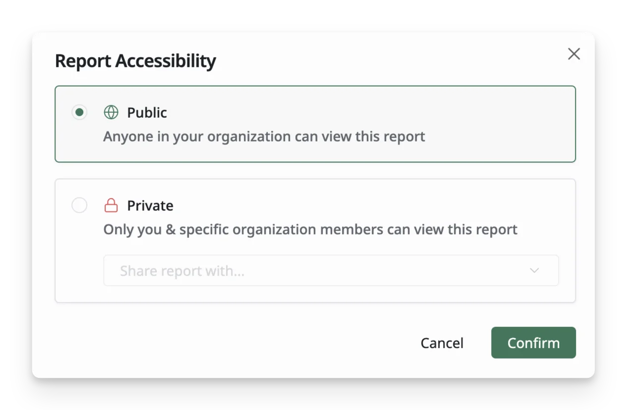 Report visibility