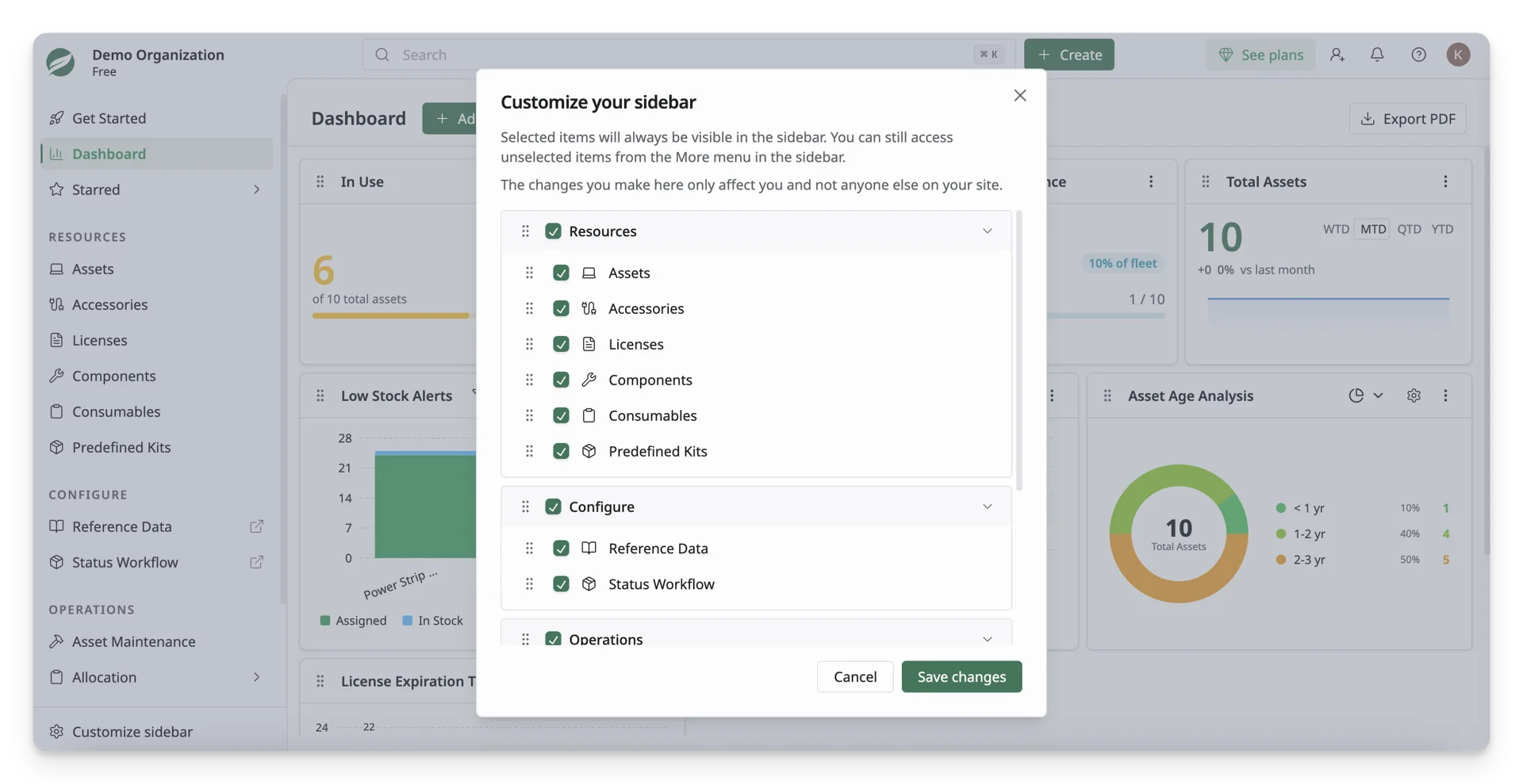 Customize the Sidebar