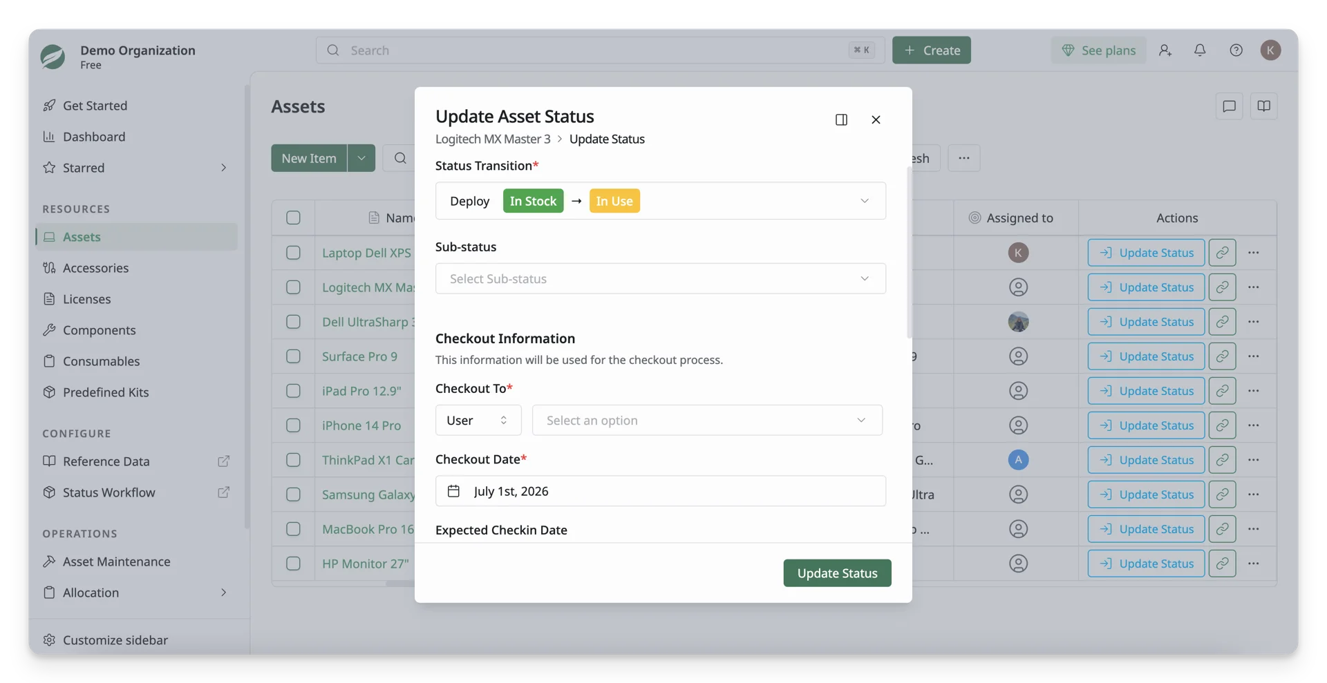 Update Asset Status 02