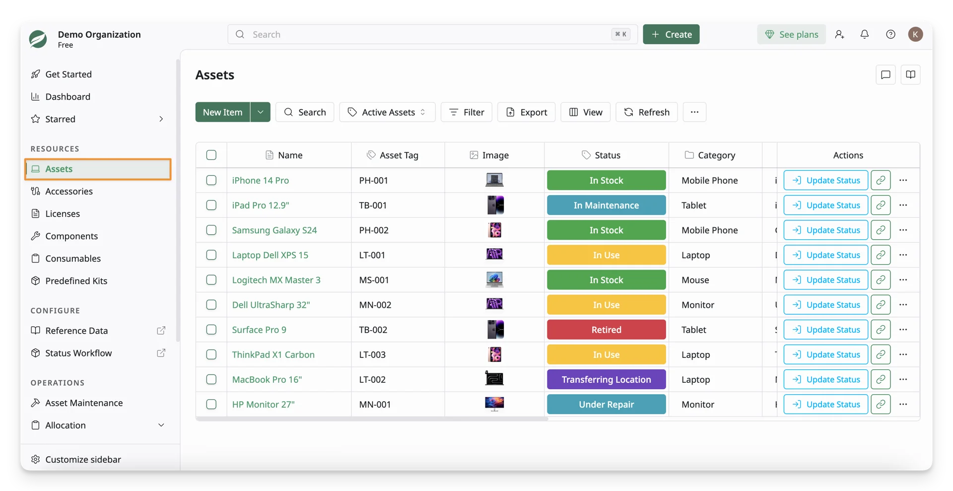 Go to the Asset Lists