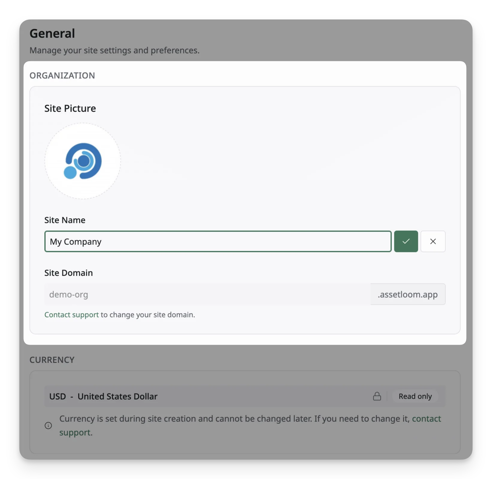 Organization Settings