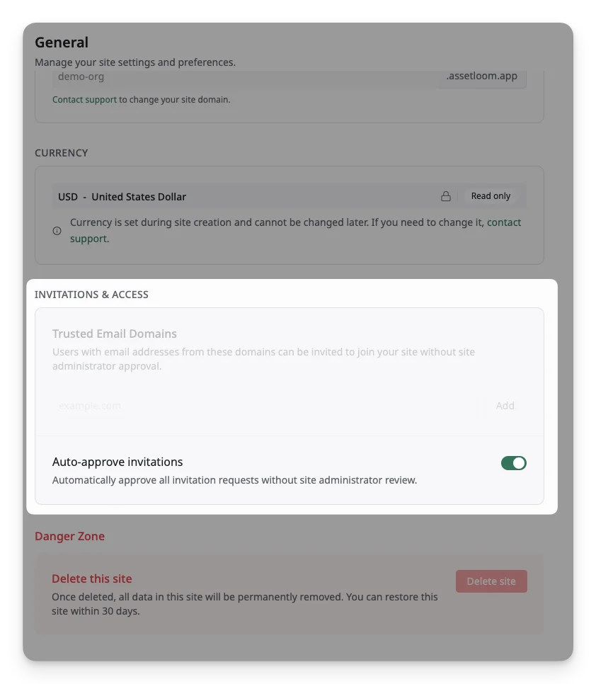 Auto-Approve Invitations
