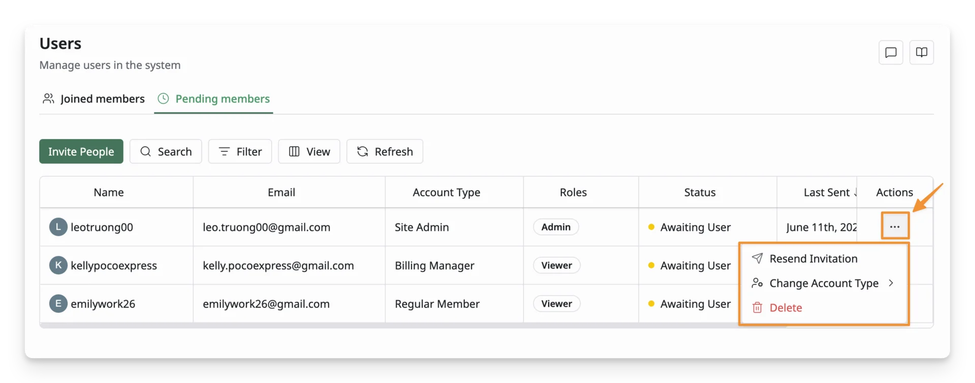 How to manage pending members