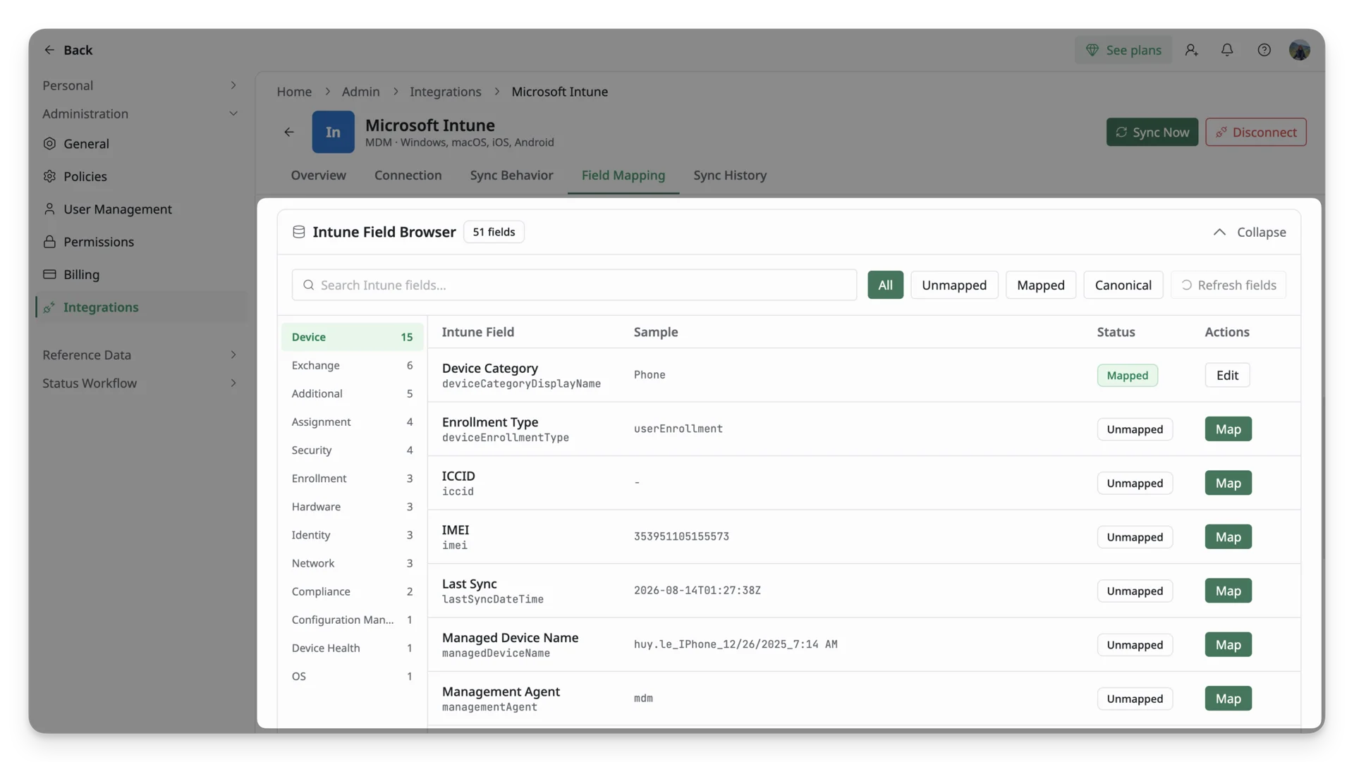 Intune Field Browser