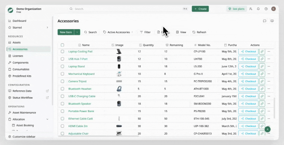 Accessory List - Add hidden columns