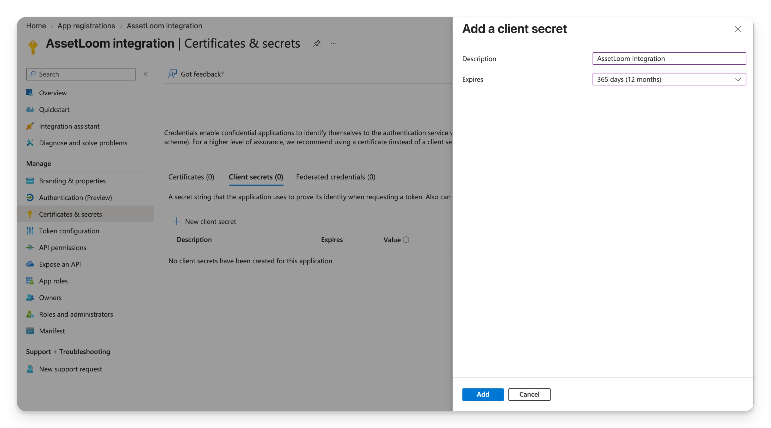 add info for new client secret