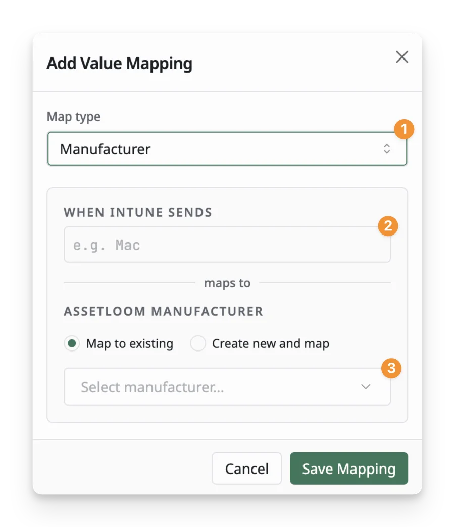 add value mapping panel