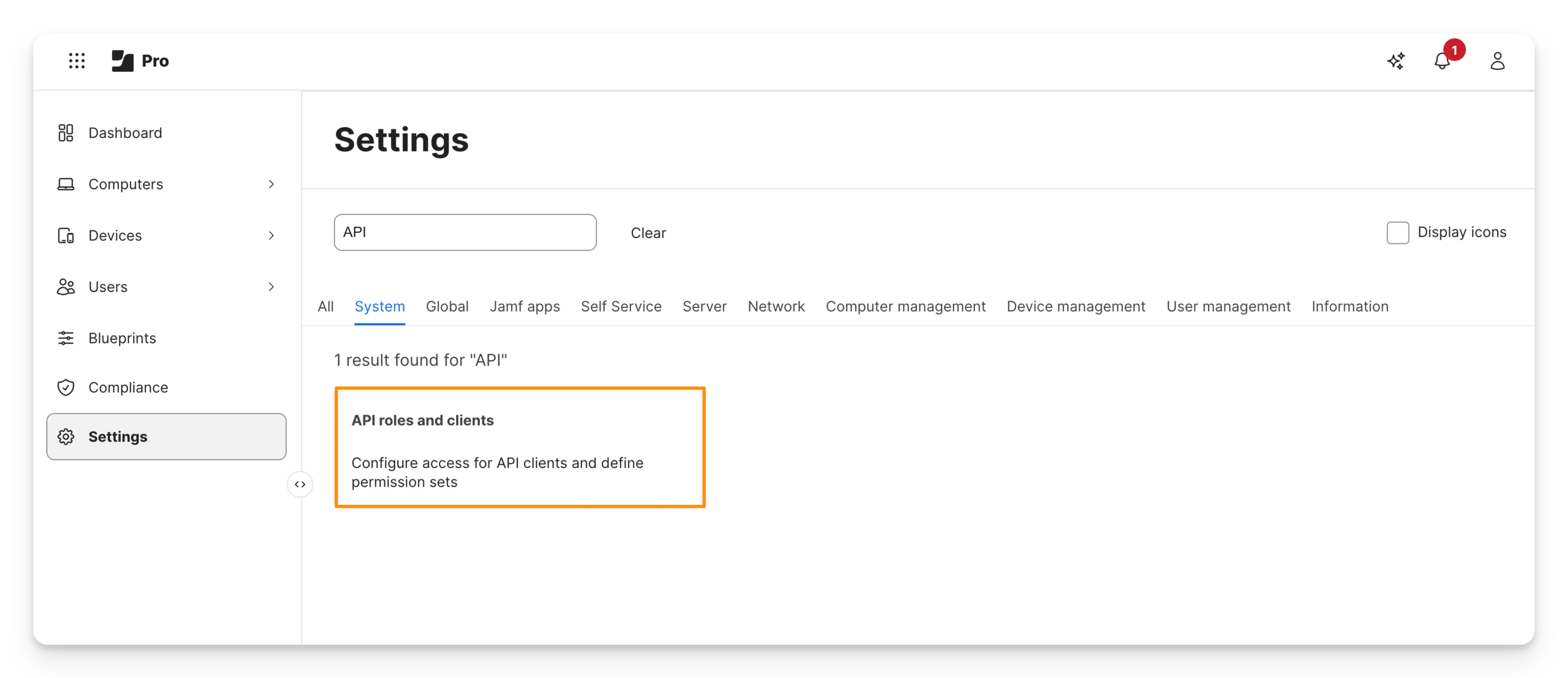 API roles and clients