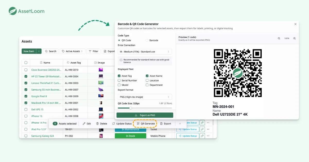 QR Code Inventory Check-In/Check-Out For IT Assets - Step 2: Generate QR Codes
