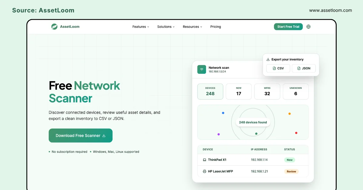 AssetLoom Network Scanner