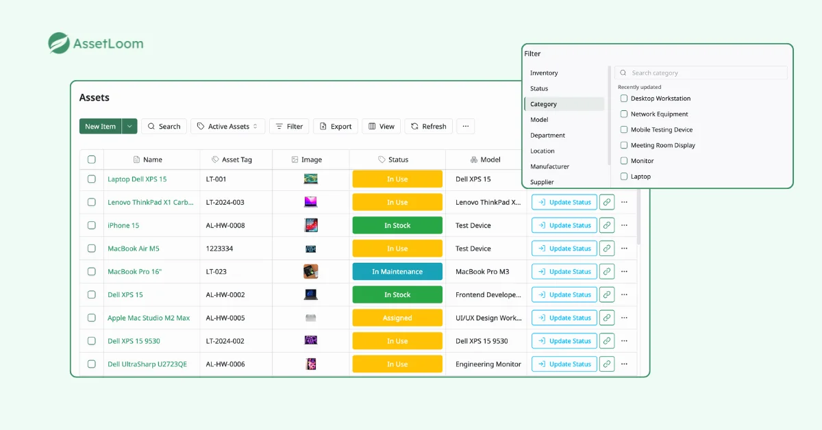 AssetLoom - Advanced Filters