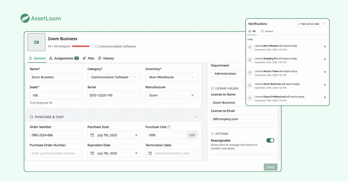 AssetLoom - License Management