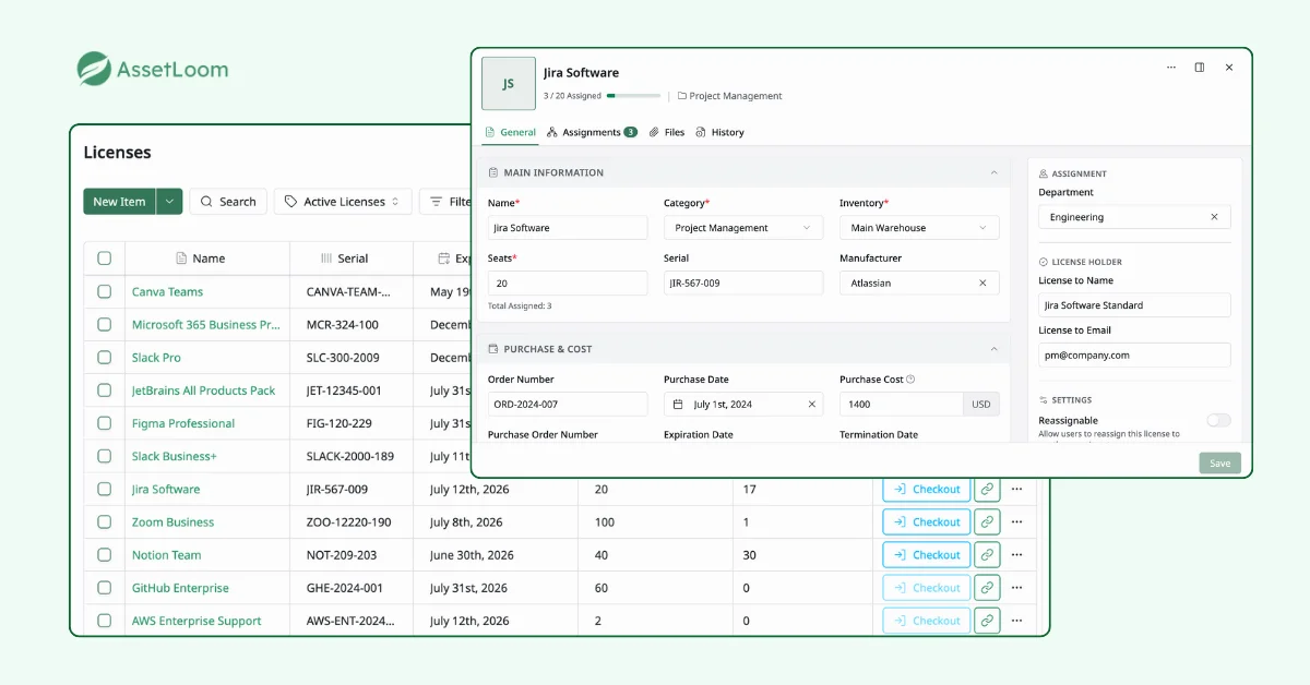 Centralize Software License Information