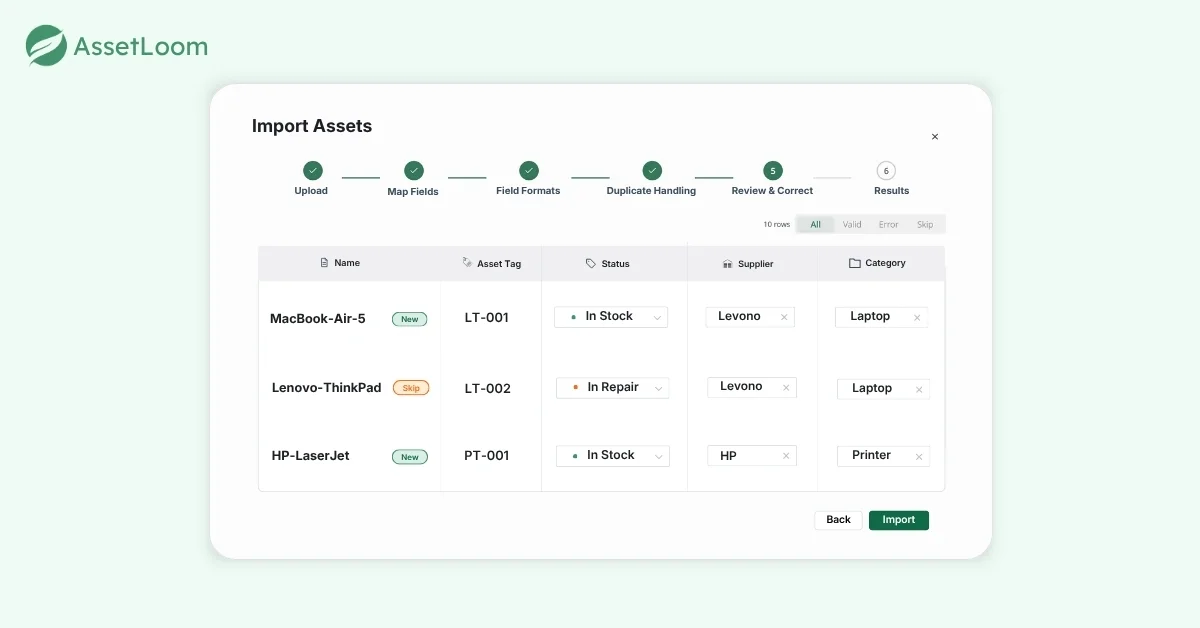 import scanned assets into IT asset management system