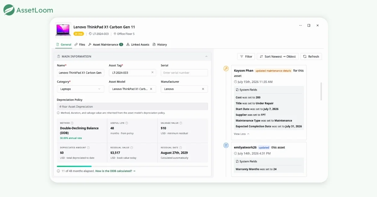 manage asset lifecycle, ownership, specs, EOL