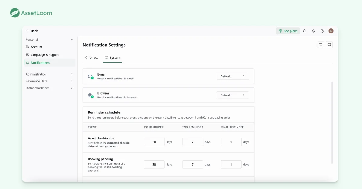 Shared Equipment Booking - Step 4: Remind Asset Check-in