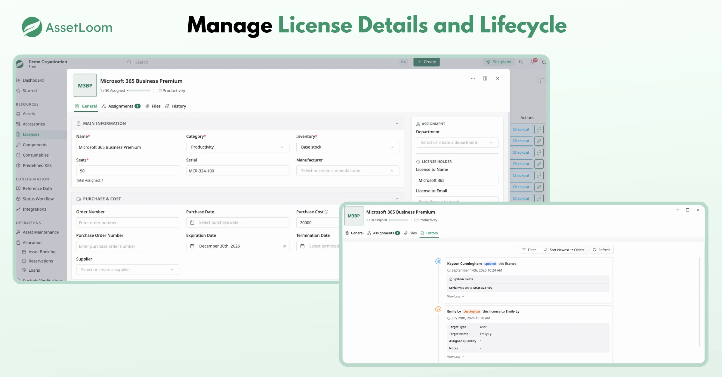 Manage License Details and Lifecycle