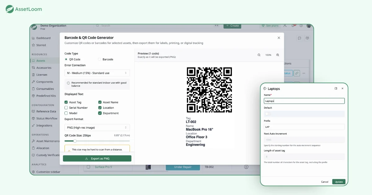 Use Asset Tags and QR Codes for Faster Identification