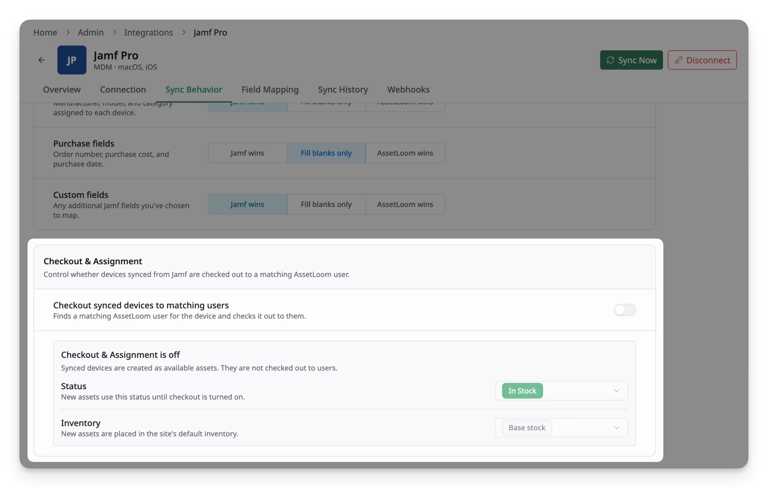 Checkout and assignment