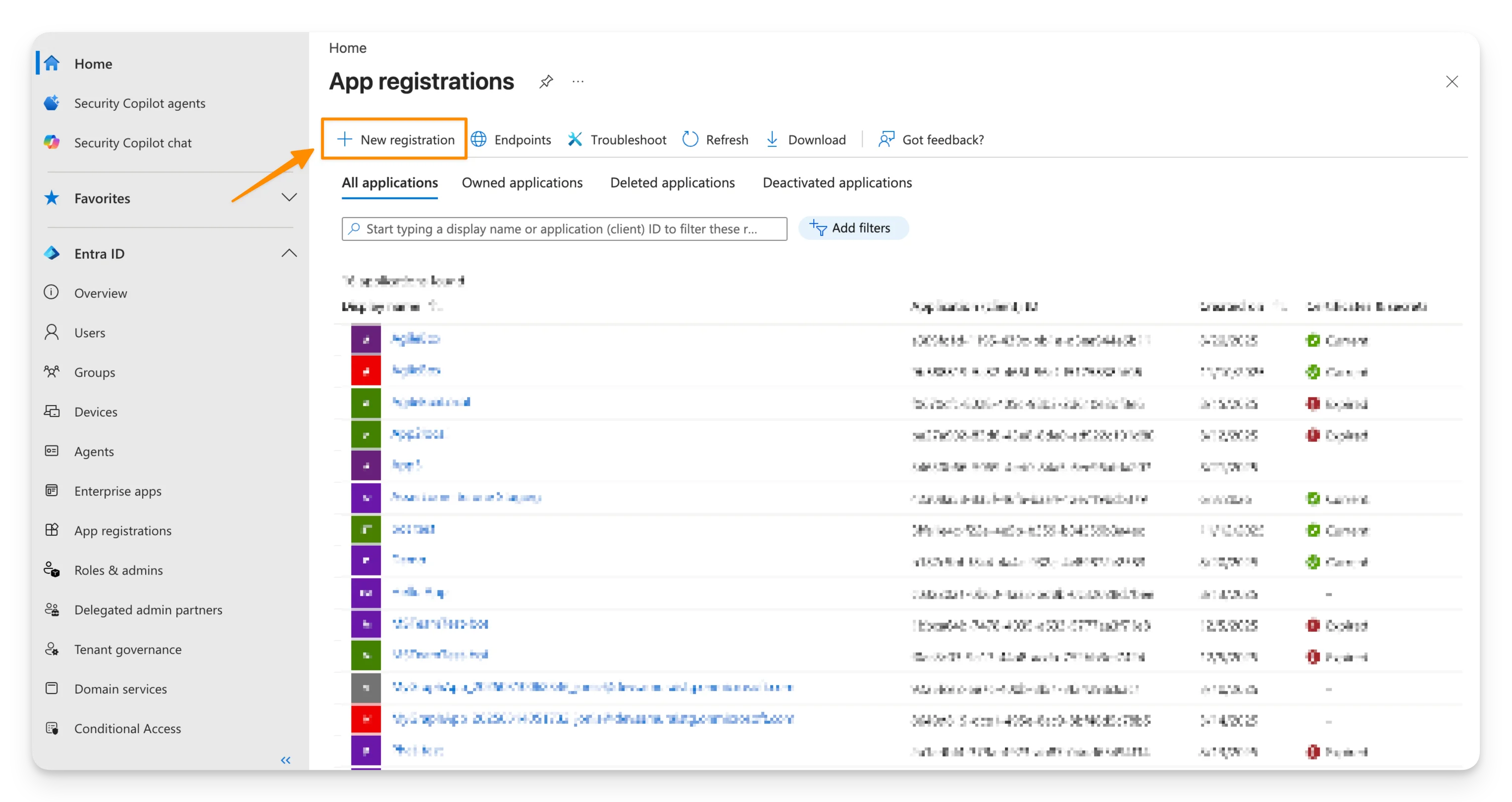 Click New registration