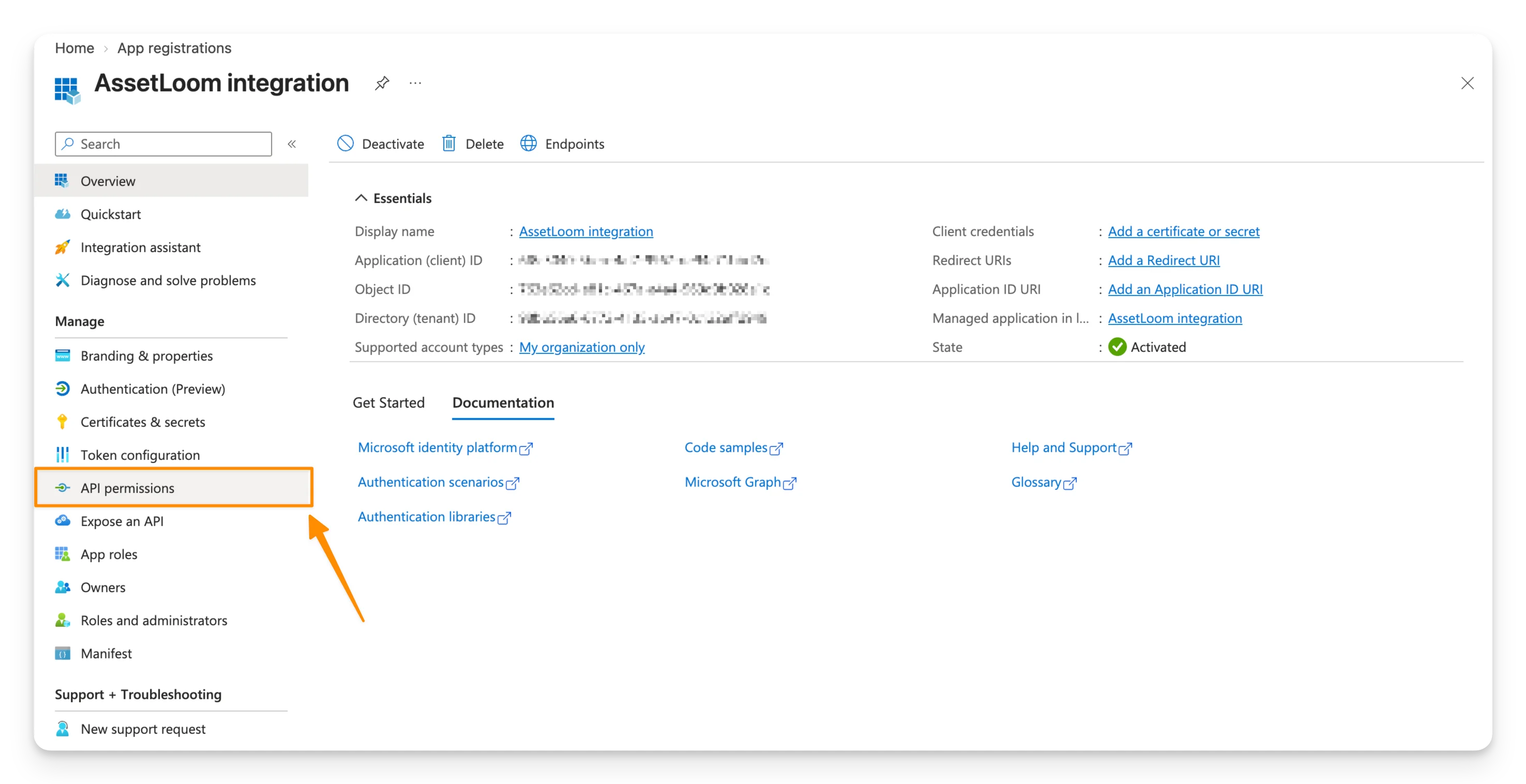 click on API permission
