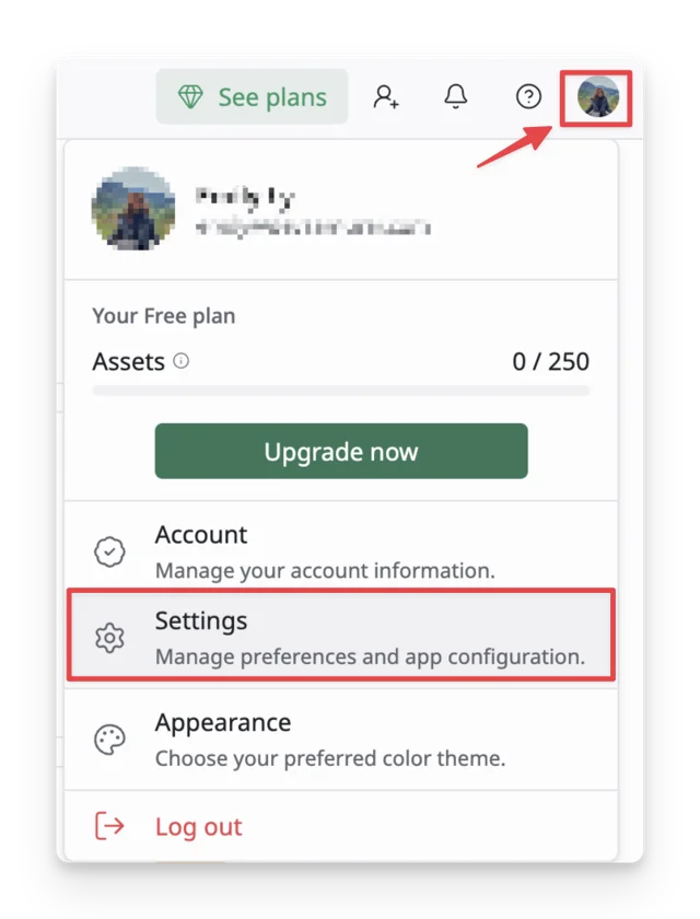click settings