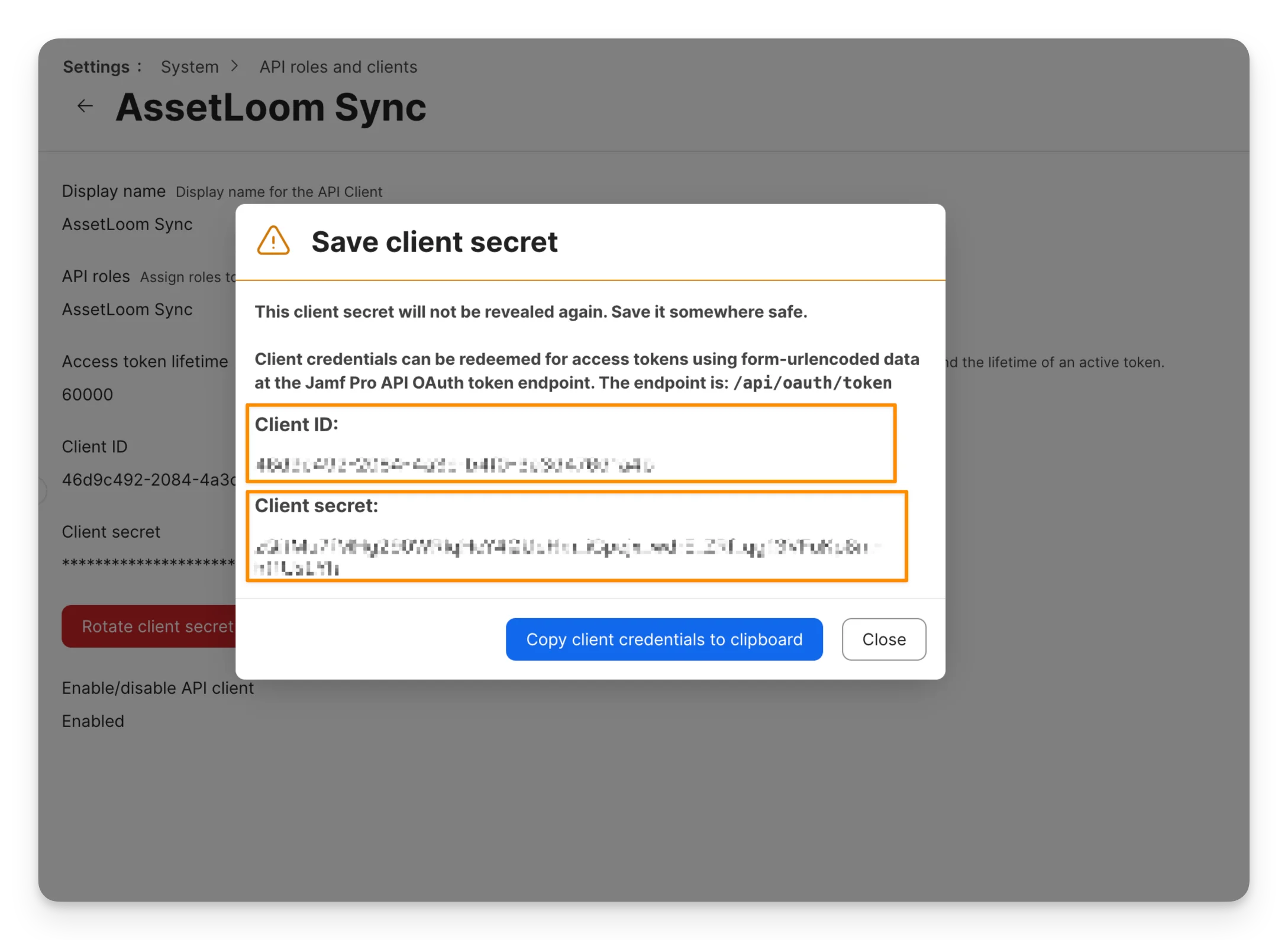 Copy credentials